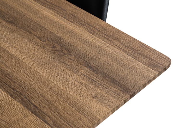Ruokailuryhmä Jaunita 160 cm 4 Scale tuolia - Ruskea/Musta - Huonekalut - Pöytä & ruokailuryhmä - Ruokailuryhmä