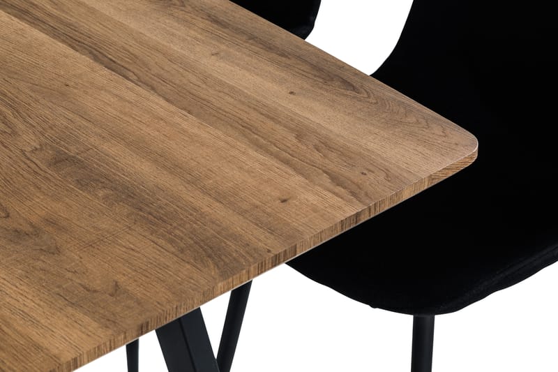 Ruokailuryhmä Jaunita Jatkettava 140 cm 6 Naira tuolia - Ruskea/Musta - Huonekalut - Pöytä & ruokailuryhmä - Ruokailuryhmä