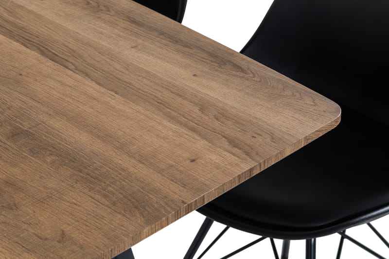 Ruokailuryhmä Jaunita Jatkettava 140 cm 6 Scale tuolia - Ruskea/Musta - Huonekalut - Pöytä & ruokailuryhmä - Ruokailuryhmä
