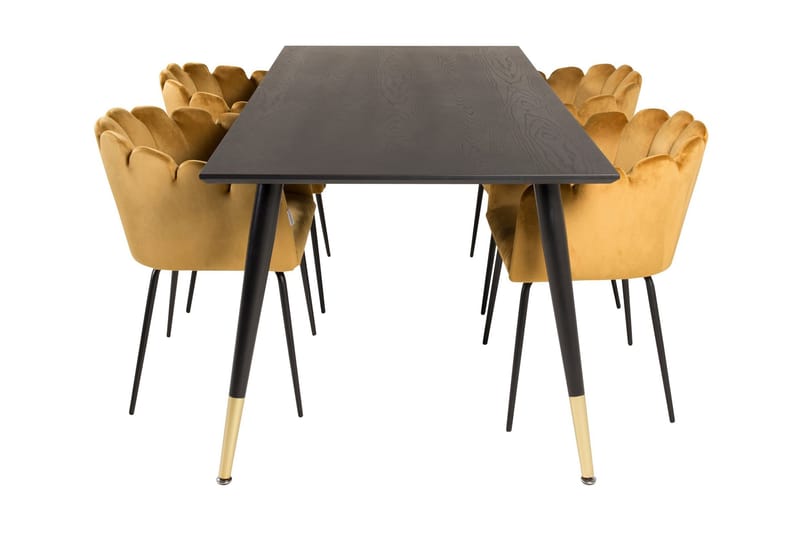 Ruokailuryhmä Kenton 180 cm 4 Limhamn tuolia Keltainen - Furniture Fashion - Huonekalut - Pöytä & ruokailuryhmä - Ruokailuryhmä
