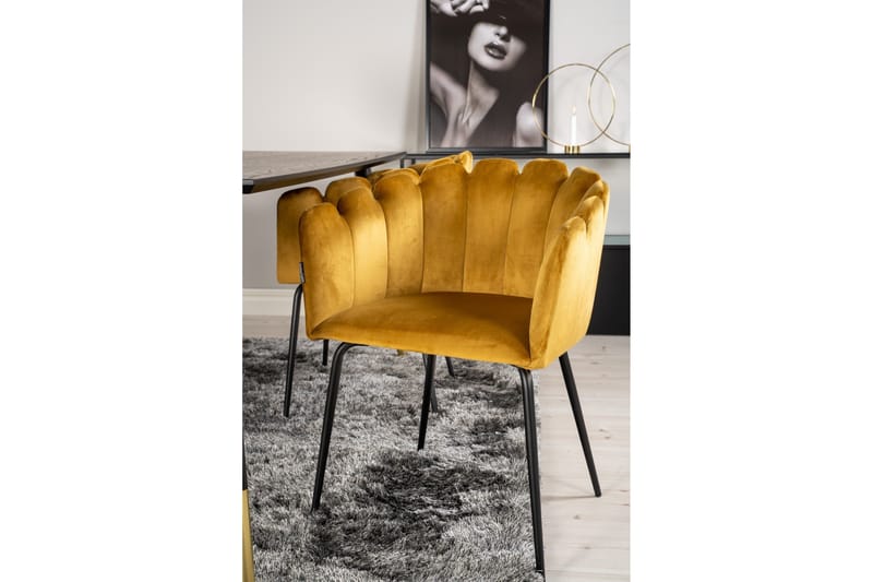 Ruokailuryhmä Kenton 180 cm 4 Limhamn tuolia Keltainen - Furniture Fashion - Huonekalut - Pöytä & ruokailuryhmä - Ruokailuryhmä