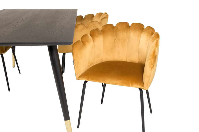 Ruokailuryhmä Kenton 180 cm 4 Limhamn tuolia Keltainen - Furniture Fashion - Huonekalut - Pöytä & ruokailuryhmä - Ruokailuryhmä