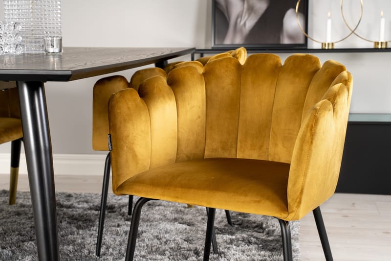 Ruokailuryhmä Kenton 180 cm 4 Limhamn tuolia Keltainen - Furniture Fashion - Huonekalut - Pöytä & ruokailuryhmä - Ruokailuryhmä