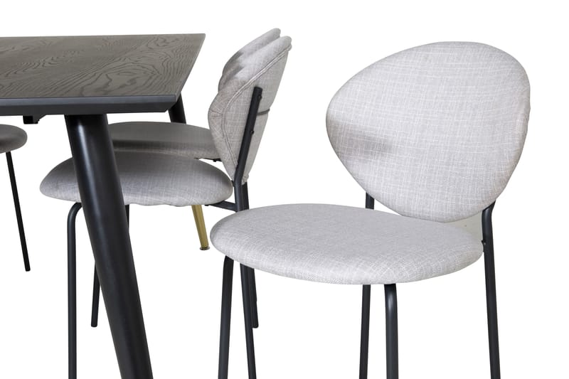 Ruokailuryhmä Kenton 180 cm 6 Capmany Tuolia - Musta/Messinki/Beige - Huonekalut - Pöytä & ruokailuryhmä - Ruokailuryhmä