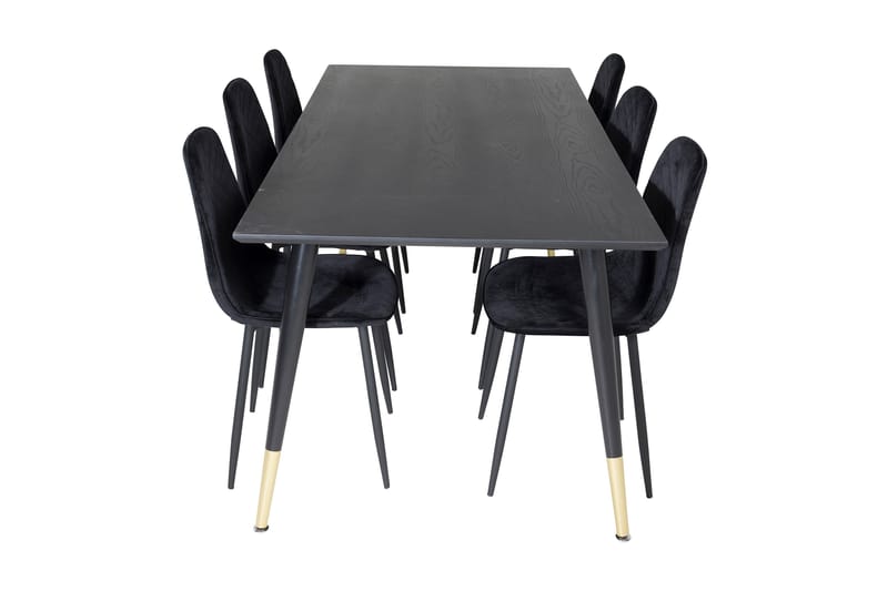 Ruokailuryhmä Kenton 180 cm 6 Yegua Tuolia - Musta/Messinki - Huonekalut - Pöytä & ruokailuryhmä - Ruokailuryhmä