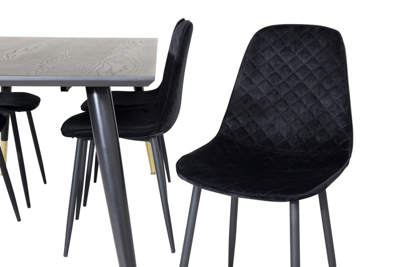 Ruokailuryhmä Kenton 180 cm 6 Yegua Tuolia - Musta/Messinki - Huonekalut - Pöytä & ruokailuryhmä - Ruokailuryhmä