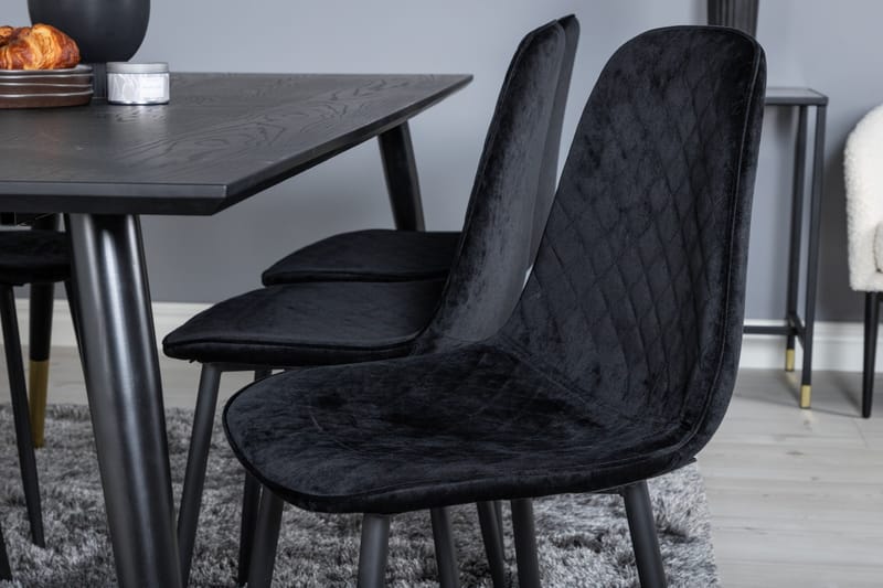 Ruokailuryhmä Kenton 180 cm 6 Yegua Tuolia - Musta/Messinki - Huonekalut - Pöytä & ruokailuryhmä - Ruokailuryhmä