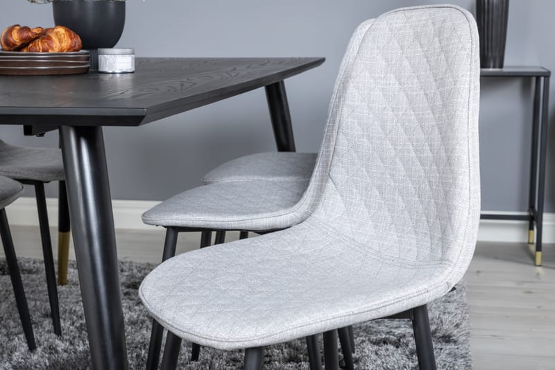 Ruokailuryhmä Kenton 180 cm 6 Yegua Tuolia - Musta/Messinki/Harmaa - Huonekalut - Pöytä & ruokailuryhmä - Ruokailuryhmä