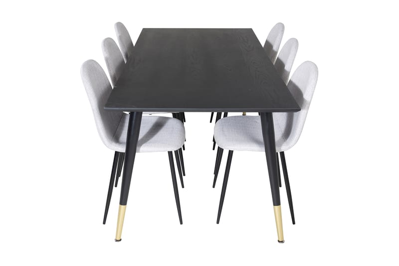 Ruokailuryhmä Kenton 180 cm 6 Yegua Tuolia - Musta/Messinki/Harmaa - Huonekalut - Pöytä & ruokailuryhmä - Ruokailuryhmä