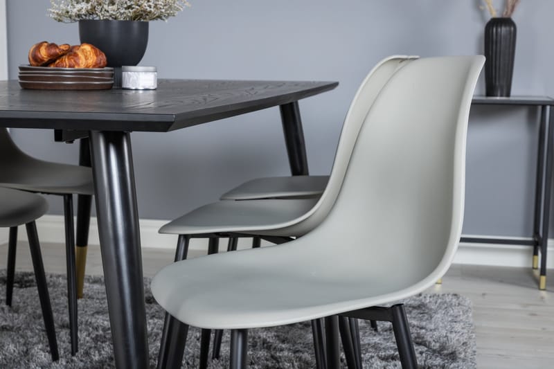 Ruokailuryhmä Kenton 180 cm 6 Yegua Tuolia - Musta/Messinki/Harmaa - Huonekalut - Pöytä & ruokailuryhmä - Ruokailuryhmä