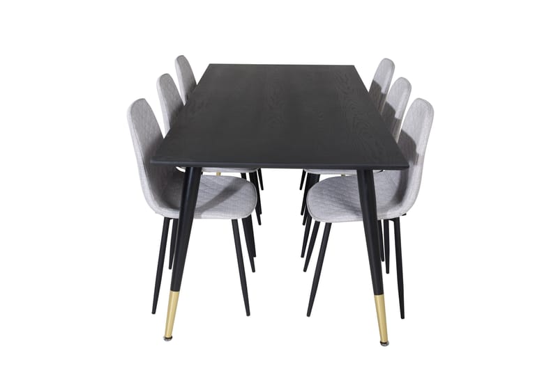 Ruokailuryhmä Kenton 180 cm 6 Yegua Tuolia - Musta/Messinki/Harmaa - Huonekalut - Pöytä & ruokailuryhmä - Ruokailuryhmä