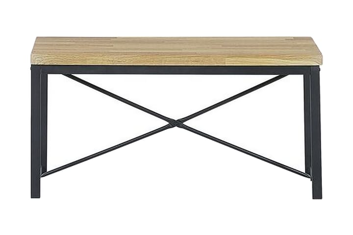 Ruokailuryhmä Kersal 110 cm 2 tuolia + penkki - Vaaleanruskea / musta - Ruokailuryhmä