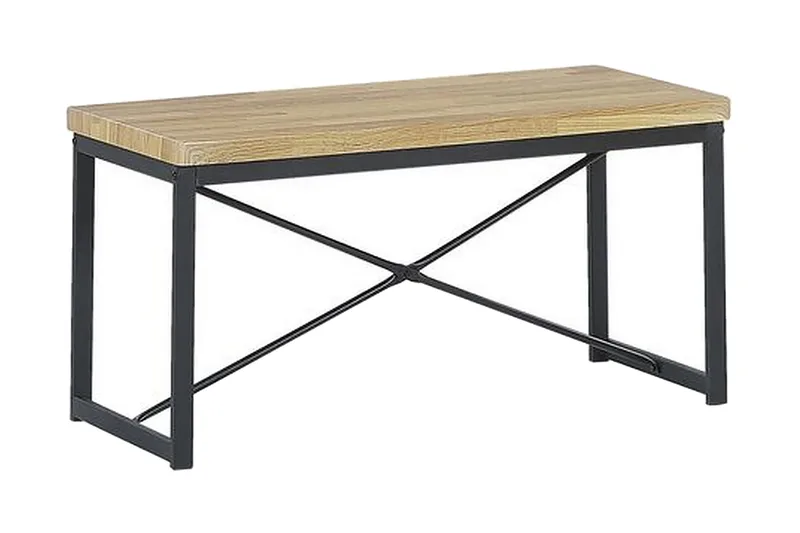 Ruokailuryhmä Kersal 110 cm 2 tuolia + penkki - Vaaleanruskea / musta - Huonekalut - Pöytä & ruokailuryhmä - Ruokailuryhmä