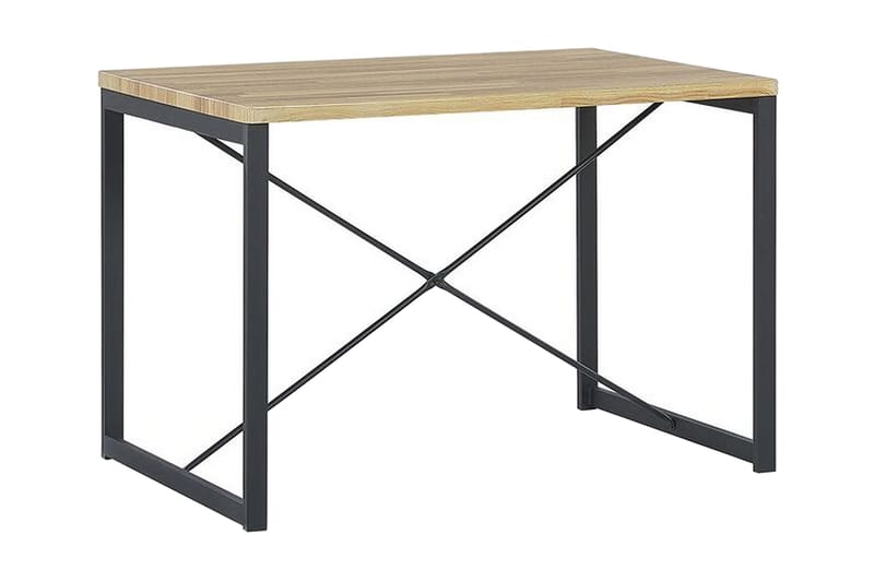 Ruokailuryhmä Kersal 110 cm 2 tuolia + penkki - Vaaleanruskea / musta - Huonekalut - Pöytä & ruokailuryhmä - Ruokailuryhmä