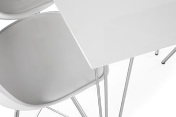 Ruokailuryhmä Kranstull 120 cm 4 Scale tuolia - Valkoinen/Kromi/Valkoinen PU - Huonekalut - Pöytä & ruokailuryhmä - Ruokailuryhmä