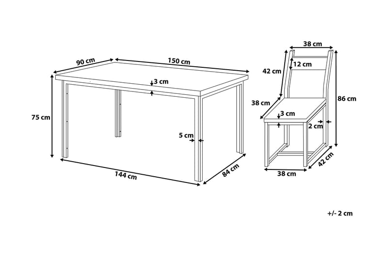 Ruokailuryhmä Laredo 90 cm - Musta - Huonekalut - Pöytä & ruokailuryhmä - Ruokailuryhmä