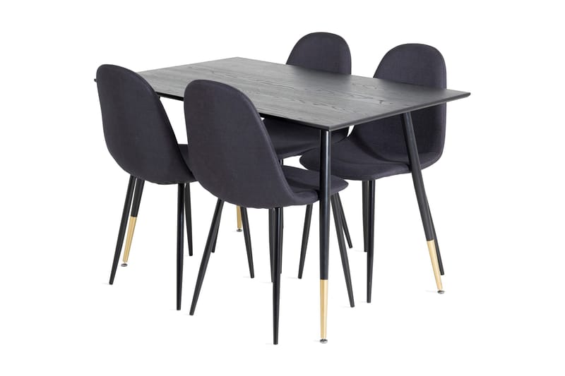 Ruokailuryhmä Larrinzar 120 cm 4 Yegua tuolia, Musta