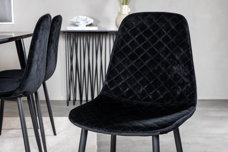 Ruokailuryhmä Larrinzar 180 cm 6 Yegua Tuolia - Musta - Huonekalut - Pöytä & ruokailuryhmä - Ruokailuryhmä