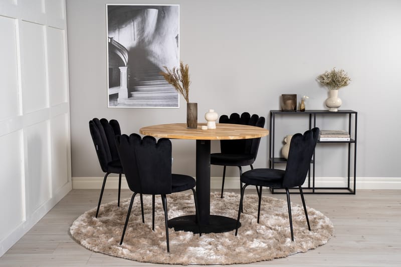 Ruokailuryhmä Laura 4 Limhamn Ruokatuolia Musta - Furniture Fashion - Huonekalut - Pöytä & ruokailuryhmä - Ruokailuryhmä