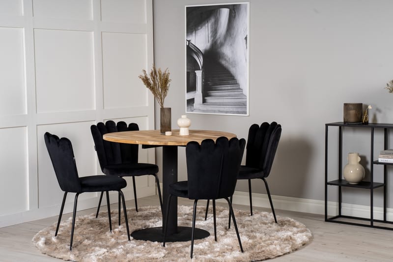 Ruokailuryhmä Laura 4 Limhamn Ruokatuolia Musta - Furniture Fashion - Huonekalut - Pöytä & ruokailuryhmä - Ruokailuryhmä