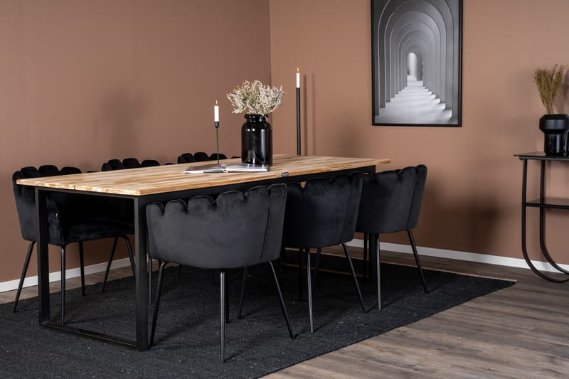 Ruokailuryhmä Laura 6 Limhamn Ruokatuolia Musta - Furniture Fashion - Huonekalut - Pöytä & ruokailuryhmä - Ruokailuryhmä