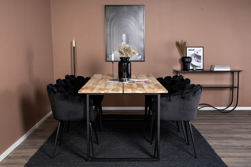 Ruokailuryhmä Laura 6 Limhamn Ruokatuolia Musta - Furniture Fashion - Huonekalut - Pöytä & ruokailuryhmä - Ruokailuryhmä