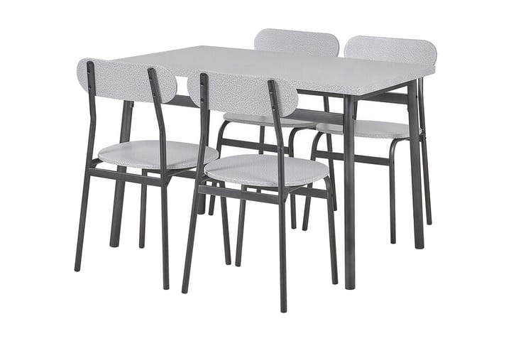 Ruokailuryhmä Lottum 110 cm 4 tuolia - Harmaa / Musta - Ruokailuryhmä