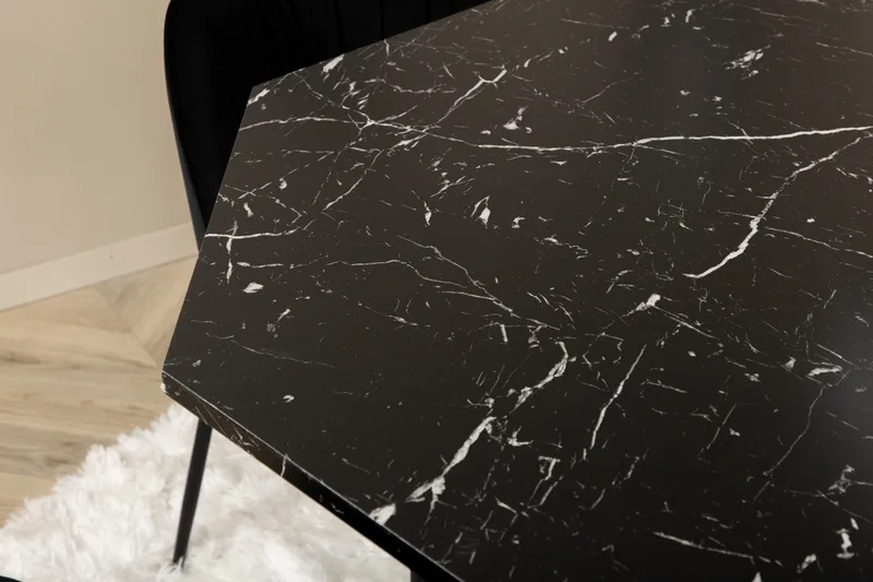 Ruokailuryhmä Marai 110 cm Pyöreä sis 4 Matanza tuolia - Musta - Huonekalut - Pöytä & ruokailuryhmä - Ruokailuryhmä