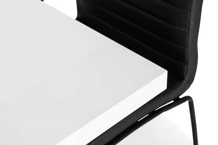 Ruokailuryhmä Mendoza 140 cm 4 Emeric tuolia - Valkoinen/Musta PU - Ruokailuryhmä