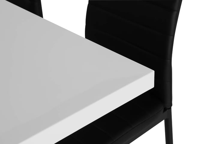 Ruokailuryhmä Mendoza 140 cm 4 Fred tuolia - Valkoinen/Musta - Ruokailuryhmä