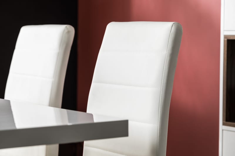 Ruokailuryhmä Mendoza 140 cm 4 Jack tuolia - Valkoinen/Musta/Musta PU/Kromi - Huonekalut - Pöytä & ruokailuryhmä - Ruokailuryhmä