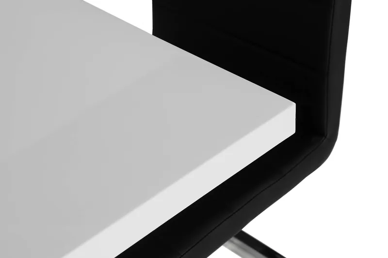 Ruokailuryhmä Mendoza 140 cm 4 Jack tuolia - Valkoinen/Musta/Musta PU/Kromi - Huonekalut - Pöytä & ruokailuryhmä - Ruokailuryhmä