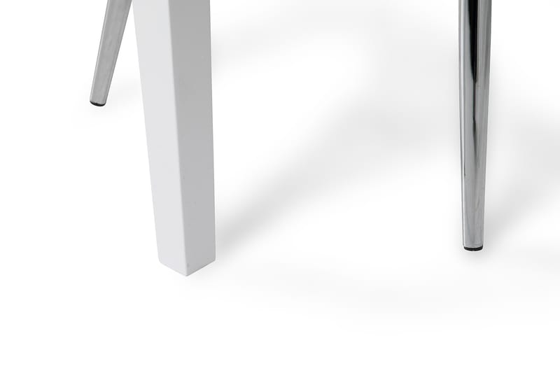 Ruokailuryhmä Montague 140 cm 4 Naira tuolia - Betoni/Valkoinen/Harmaa/Kromi - Huonekalut - Pöytä & ruokailuryhmä - Ruokailuryhmä