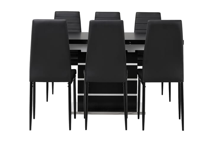 Ruokailuryhmä Mueller Jatkettava 6 Fred tuolia - Musta/Valkoinen - Ruokailuryhmä