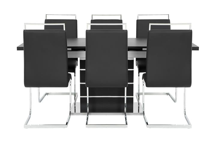 Ruokailuryhmä Mueller Jatkettava 6 Robledo tuolia - Musta/Valkoinen - Ruokailuryhmä