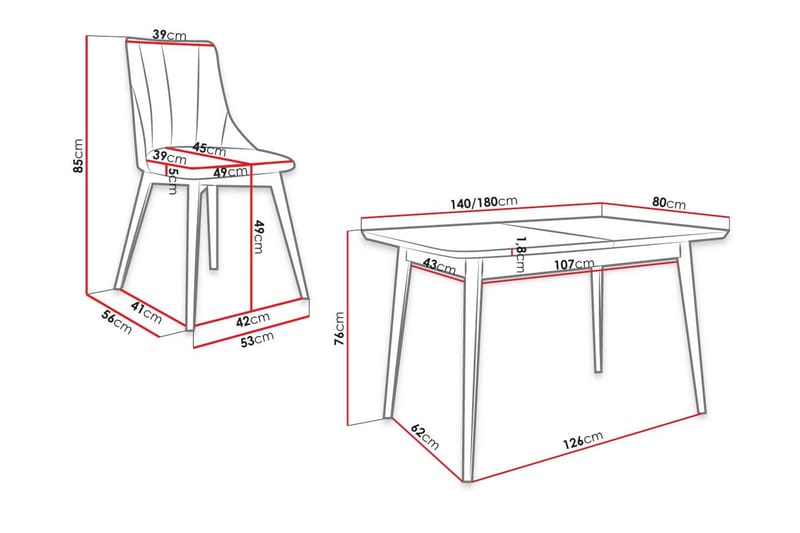 Ruokailuryhmä - Musta - Huonekalut - Pöytä & ruokailuryhmä - Ruokailuryhmä