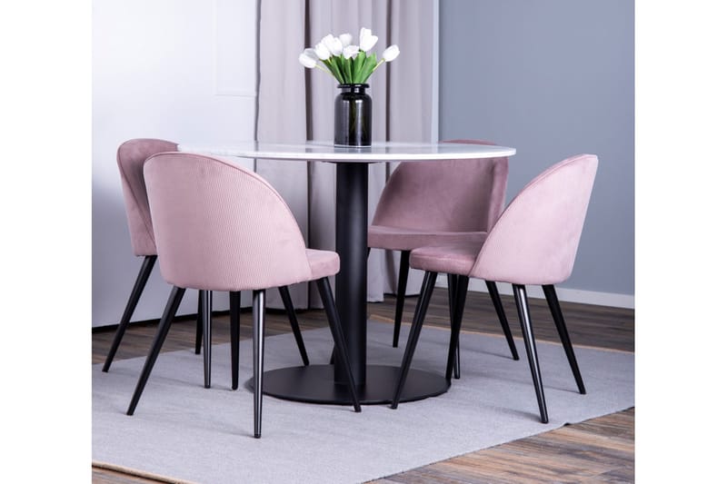 Ruokailuryhmä Netanya 106 cm 4 Luisa tuolia - Huonekalut - Pöytä & ruokailuryhmä - Ruokailuryhmä