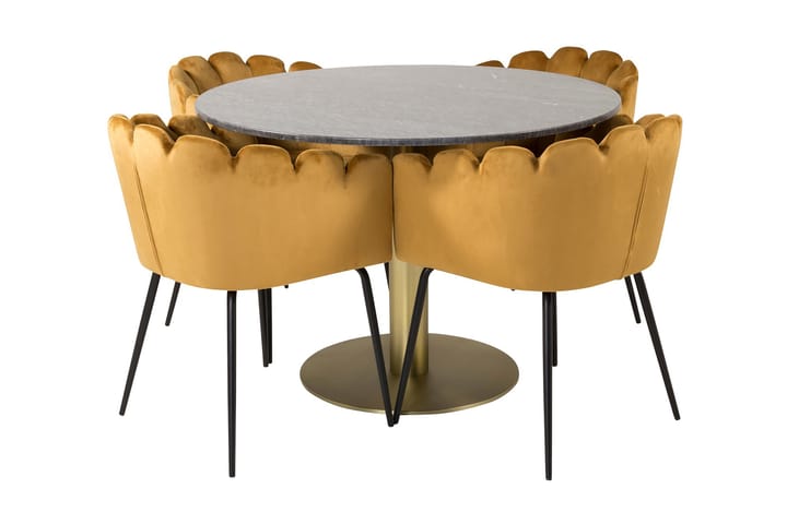 Ruokailuryhmä Netanya 106 cm Pyöreä + 4 Limhamn tuolia - Furniture Fashion - Ruokailuryhmä
