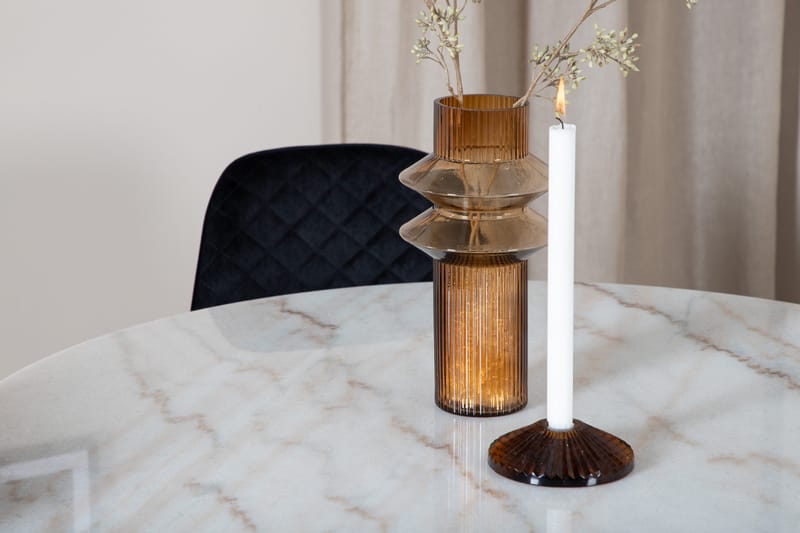 Ruokailuryhmä Netanya 106 cm Pyöreä 4 Yegua tuolia - Marmori/Valkoinen/Musta - Huonekalut - Pöytä & ruokailuryhmä - Ruokailuryhmä