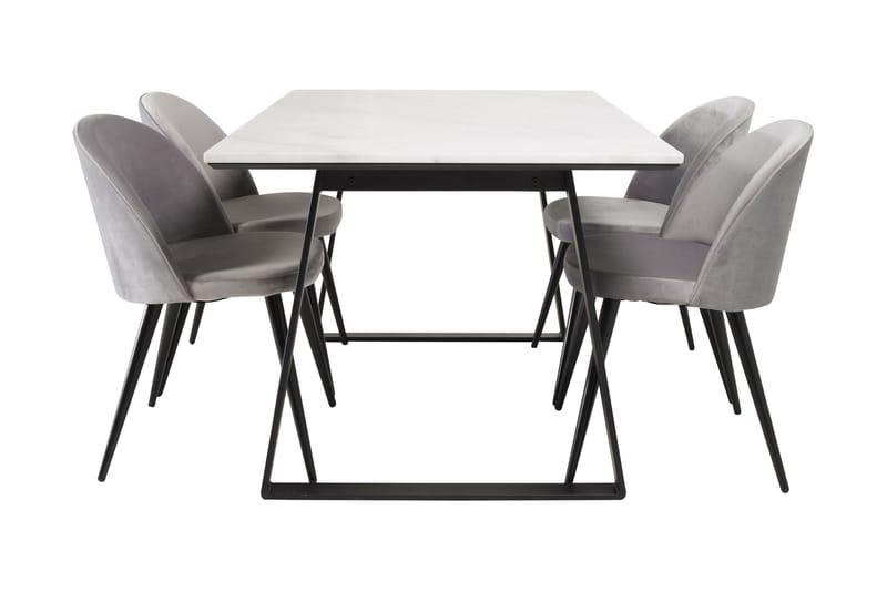 Ruokailuryhmä Netanya 4 Chantor Keittiötuolia Sametti - Huonekalut - Pöytä & ruokailuryhmä - Ruokailuryhmä