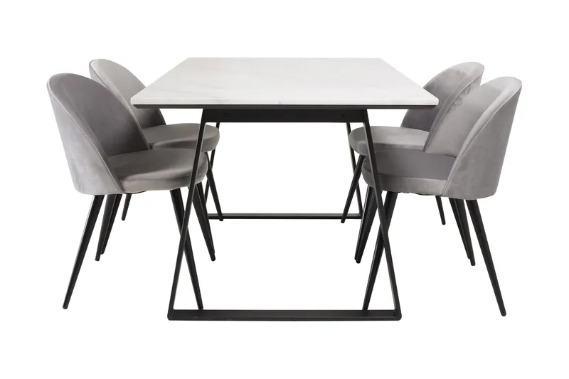 Ruokailuryhmä Netanya 4 Chantor Keittiötuolia Sametti - Huonekalut - Pöytä & ruokailuryhmä - Ruokailuryhmä