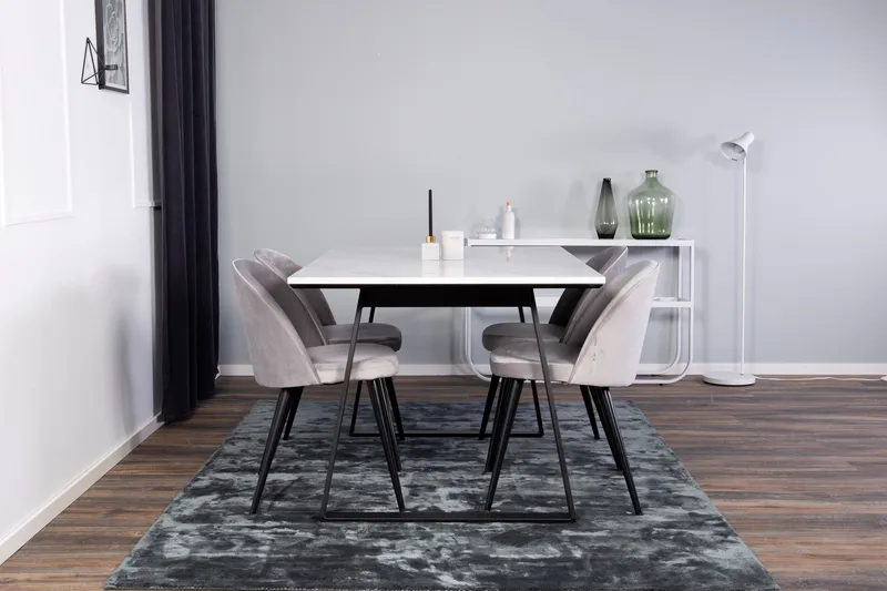 Ruokailuryhmä Netanya 4 Chantor Keittiötuolia Sametti - Huonekalut - Pöytä & ruokailuryhmä - Ruokailuryhmä