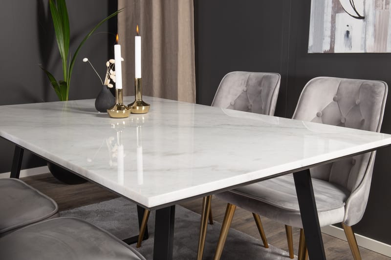 Ruokailuryhmä Netanya 4 Chantor Lyx Samettituolia - Huonekalut - Pöytä & ruokailuryhmä - Ruokailuryhmä