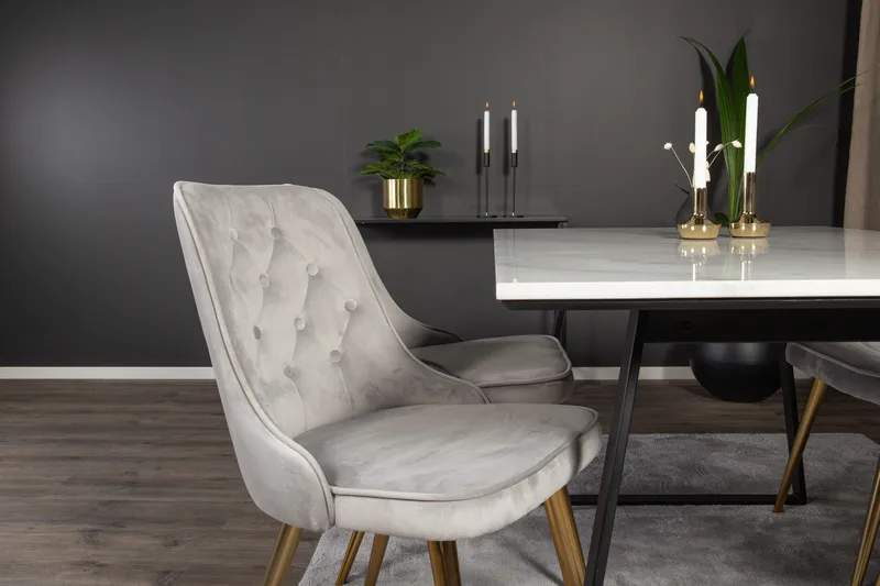 Ruokailuryhmä Netanya 4 Chantor Lyx Samettituolia - Huonekalut - Pöytä & ruokailuryhmä - Ruokailuryhmä