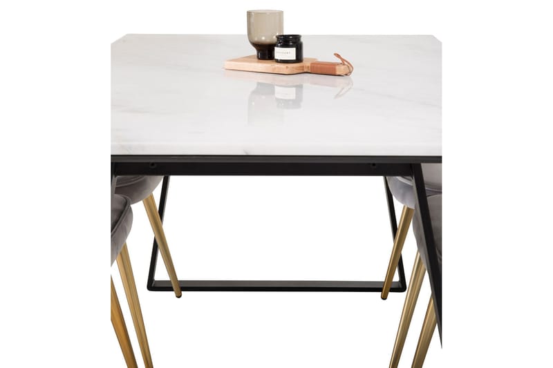 Ruokailuryhmä Netanya 4 Chantor Lyx Samettituolia - Huonekalut - Pöytä & ruokailuryhmä - Ruokailuryhmä