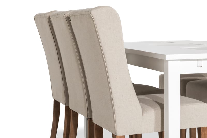 Ruokailuryhmä Octavia 180 cm Jatkettava 6 Isolde tuolia - Vintage Jalava/Beige - Huonekalut - Pöytä & ruokailuryhmä - Ruokailuryhmä