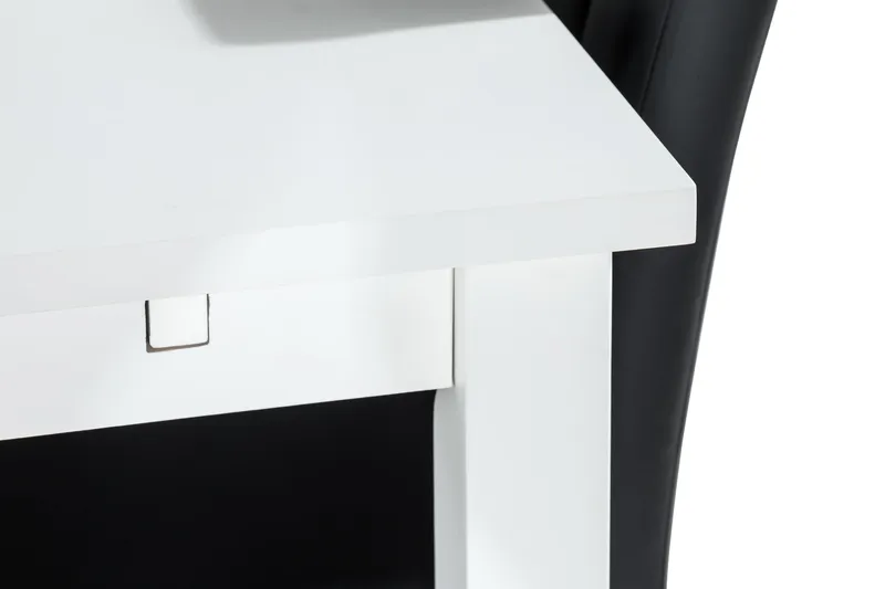 Ruokailuryhmä Octavia 180 cm Jatkettava 6 Leo tuolia - Valkoinen/Musta - Huonekalut - Pöytä & ruokailuryhmä - Ruokailuryhmä