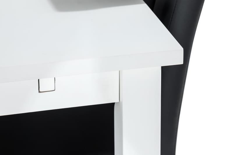 Ruokailuryhmä Octavia 180 cm Jatkettava 6 Leo tuolia - Valkoinen/Musta - Huonekalut - Pöytä & ruokailuryhmä - Ruokailuryhmä