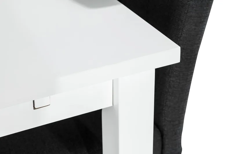 Ruokailuryhmä Octavia 180 cm Jatkettava 6 Leo tuolia - Valkoinen/Tummanharmaa - Huonekalut - Pöytä & ruokailuryhmä - Ruokailuryhmä