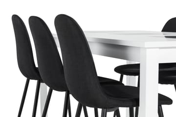 Ruokailuryhmä Octavia 180 cm Jatkettava 6 Naira tuolia - Valkoinen/Musta - Huonekalut - Pöytä & ruokailuryhmä - Ruokailuryhmä